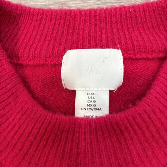 H&M Soft Pink Oversized Knit Sweater sz L - Picture 3 of 7